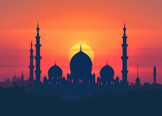 Beautiful Mosque at Sunset