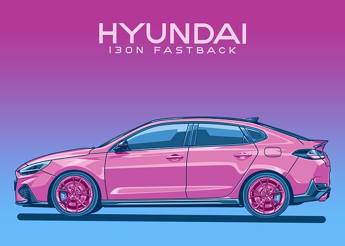 hyundai i30n fastback pink
