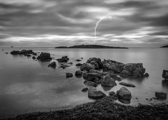 Electric storm sea ocean