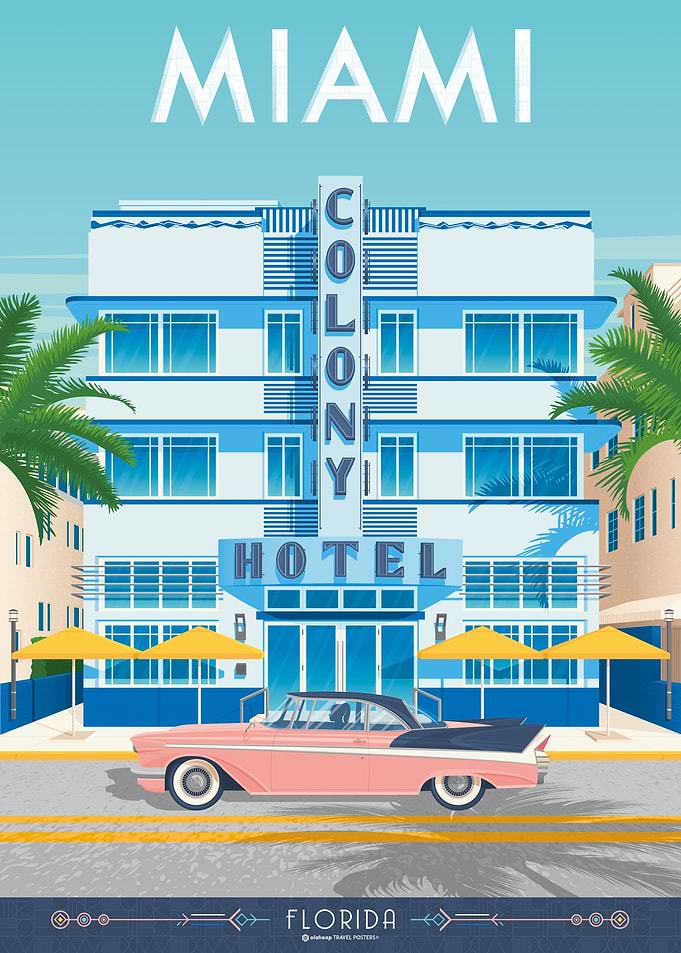 Miami Florida Travel Print