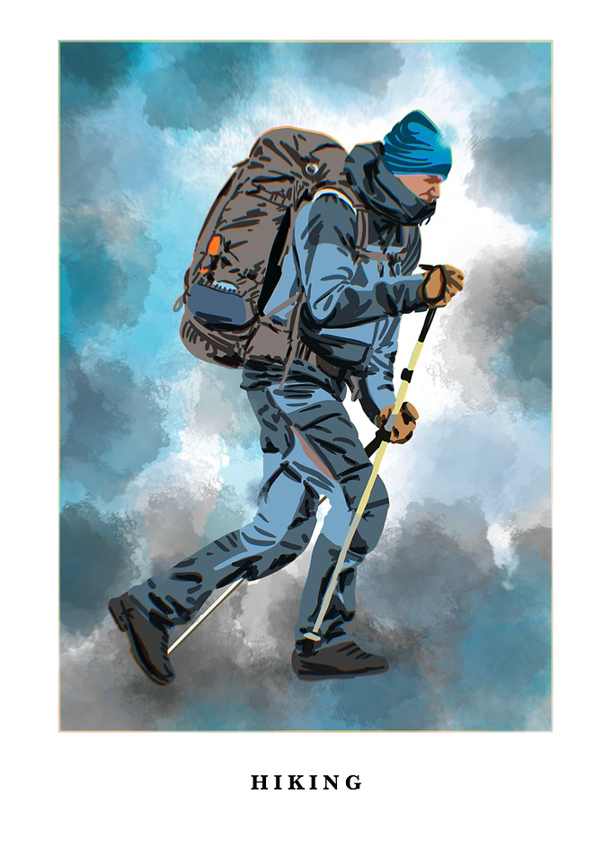 Hiking minimalist art