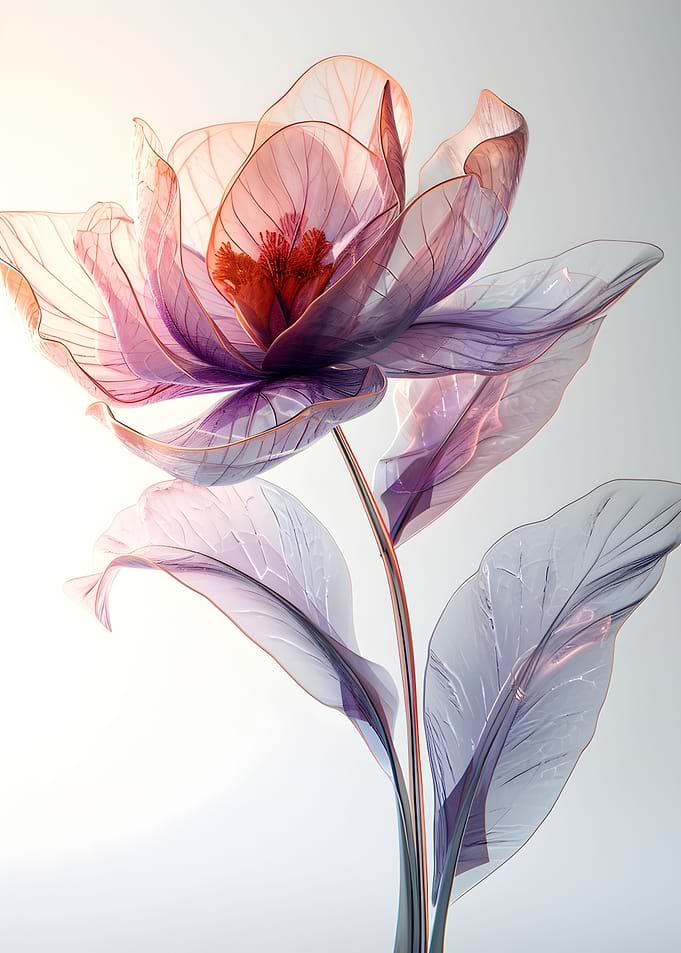 Pink Iris Flowers Poster