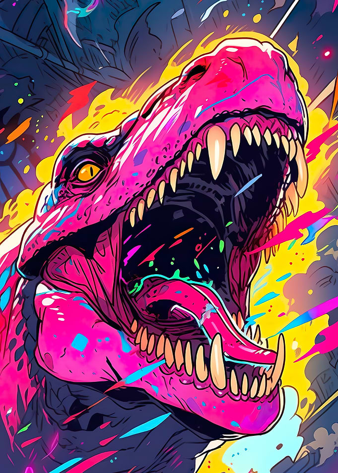 cartoon Tea Rex dinosaur