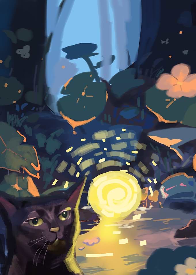 cat in jungle meme