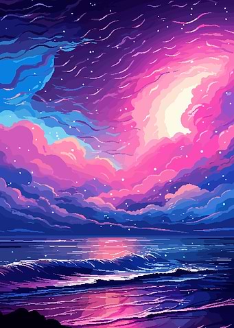 Lofi Sea Cloud Pixel Art
