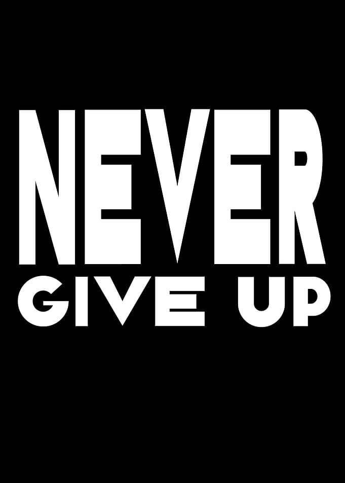 Quote ART Never give up