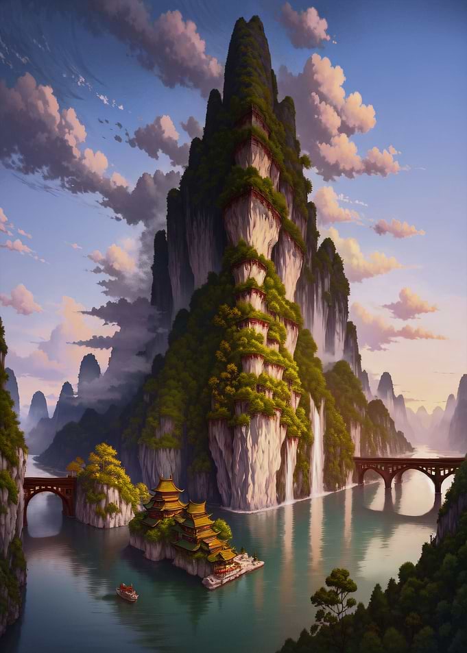 Mountain Bridge Art
