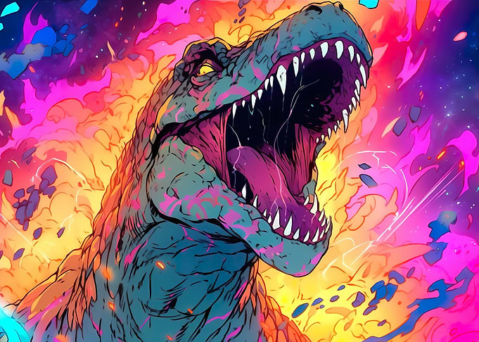 cartoon Tea Rex dinosaur