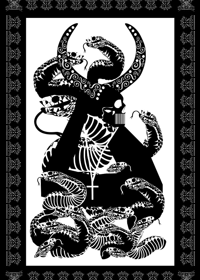 Tarot card skull death wit