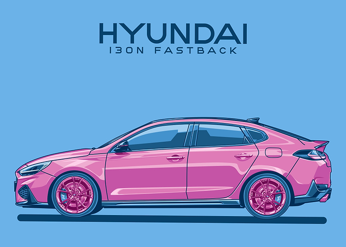 hyundai i30n fastback pink