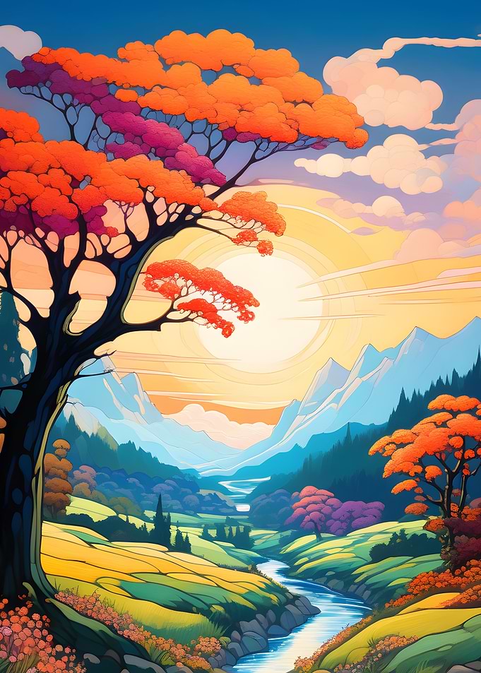 Lush Landscape Painting