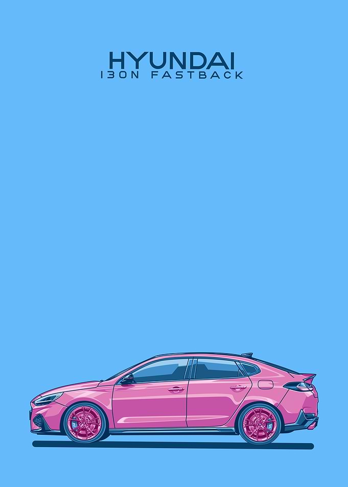 hyundai i30n fastback pink