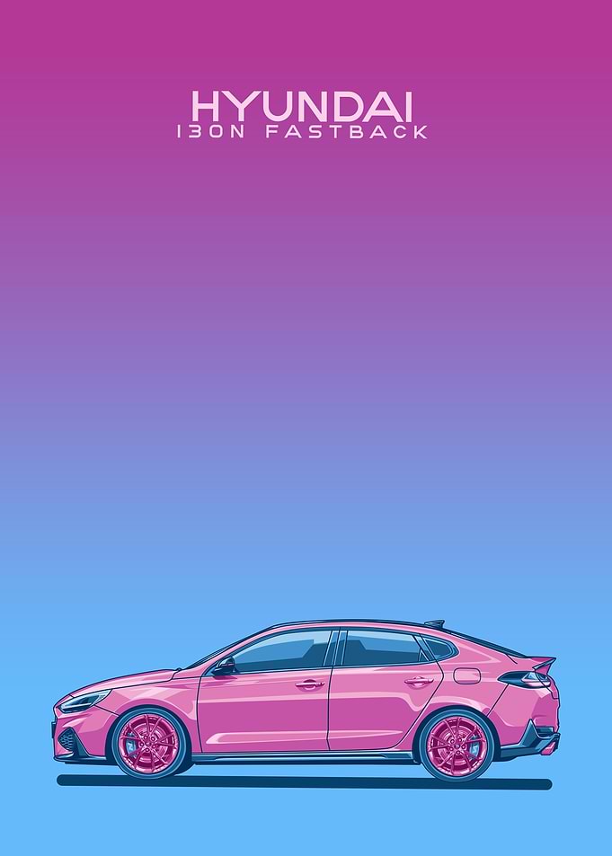 hyundai i30n fastback pink