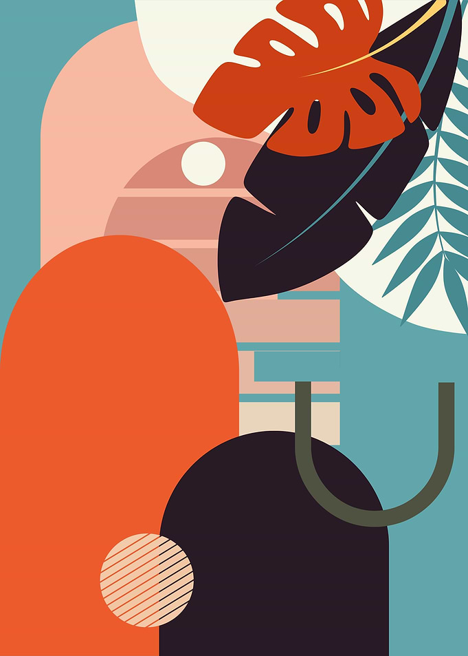 Boho Shapes and Plants
