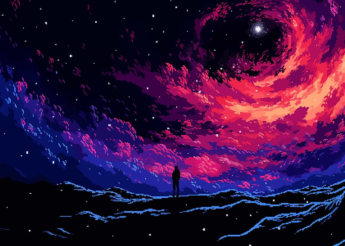 1 Man in Space Pixel Art