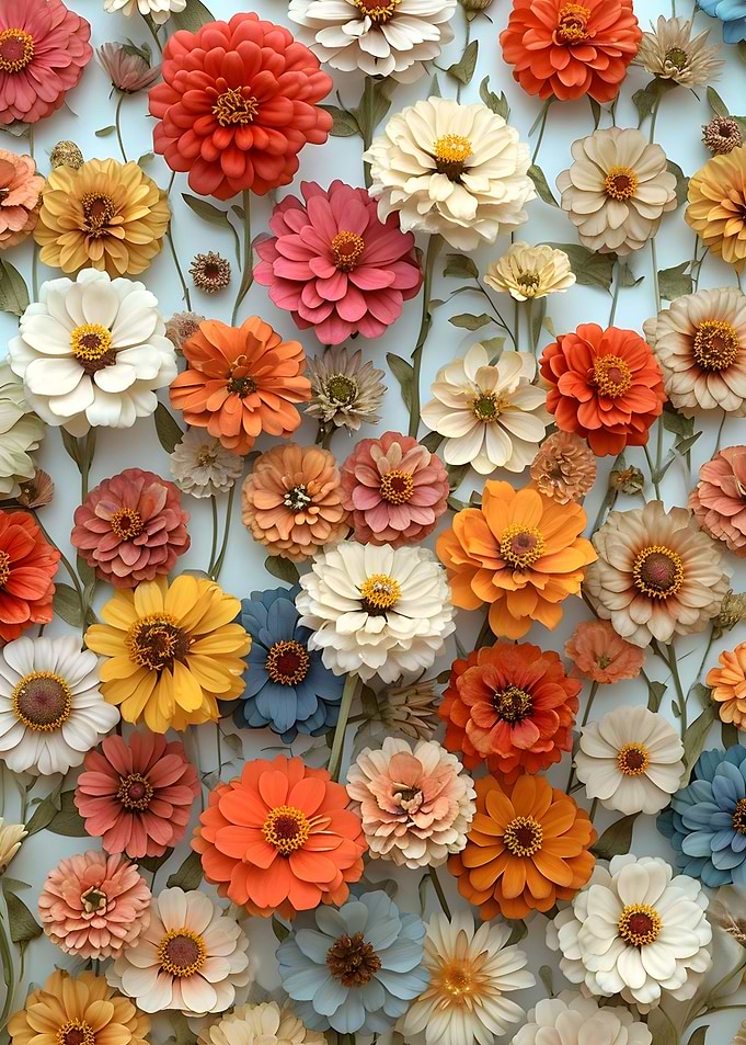 Zinnia Flowers Vintage