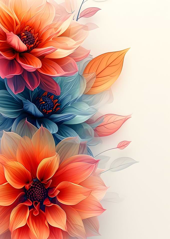 Dahlia Flowers Poster