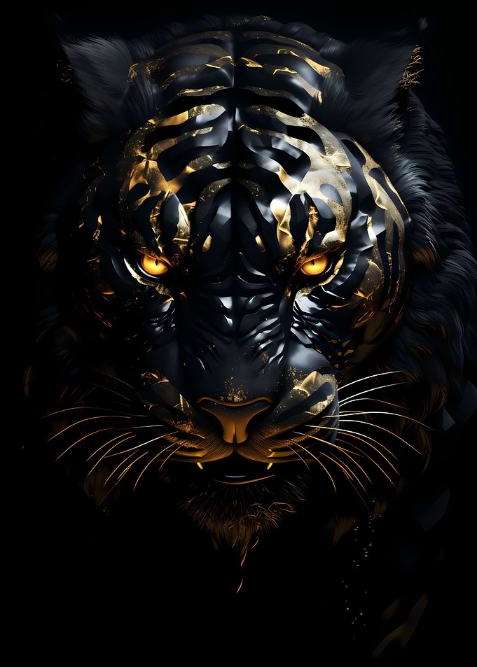 Abstract Wild Tiger Head