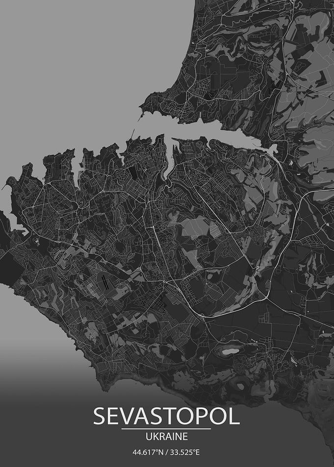 Sevastopol UA DarkGrey Map