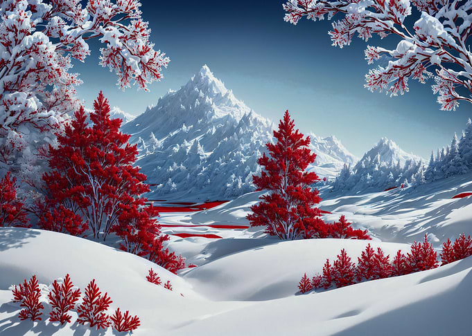 Red Trees Art