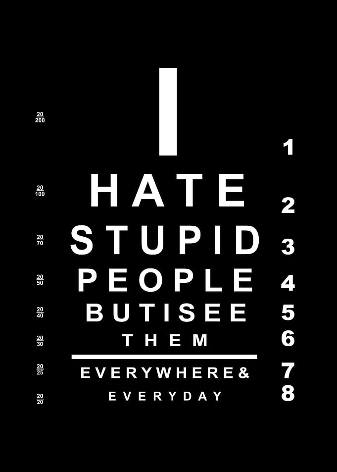 I hate stupid people chart