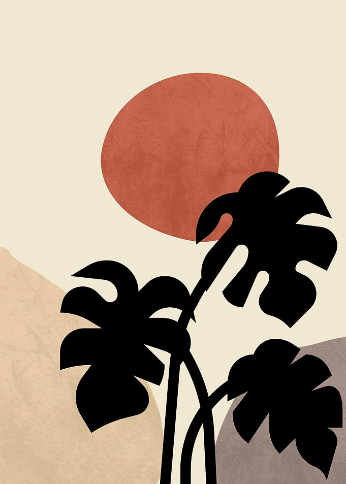 Abstract Boho floral Art