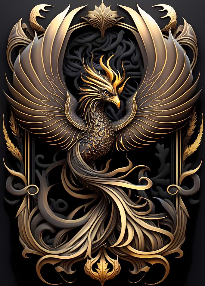 Fire Phoenix Golden Art