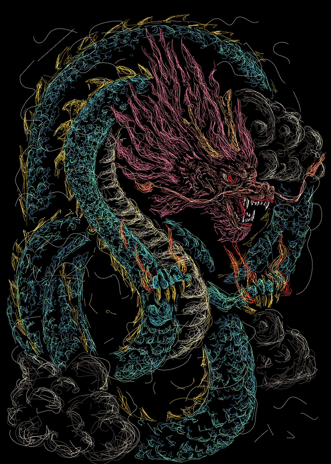 dragon light painting