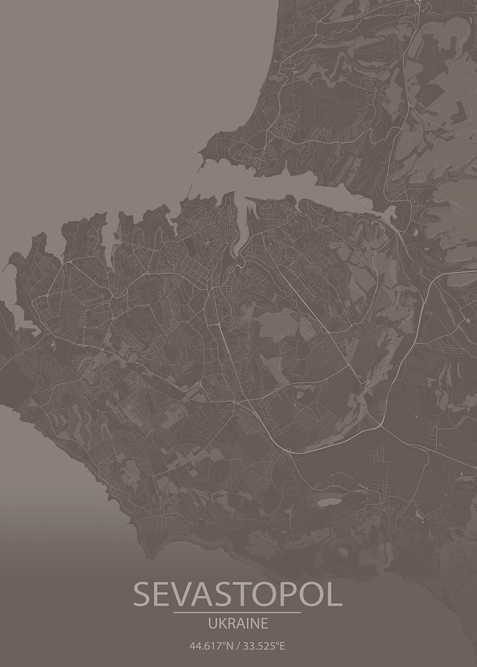 Sevastopol UA Brown Map