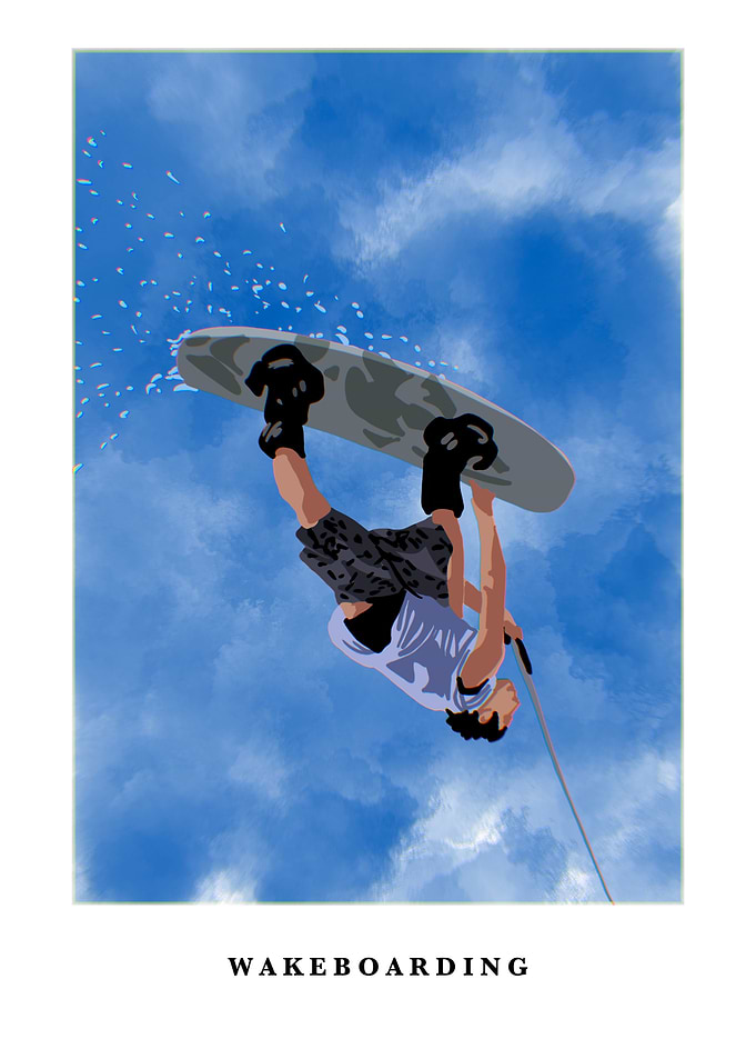 Wake boarding art