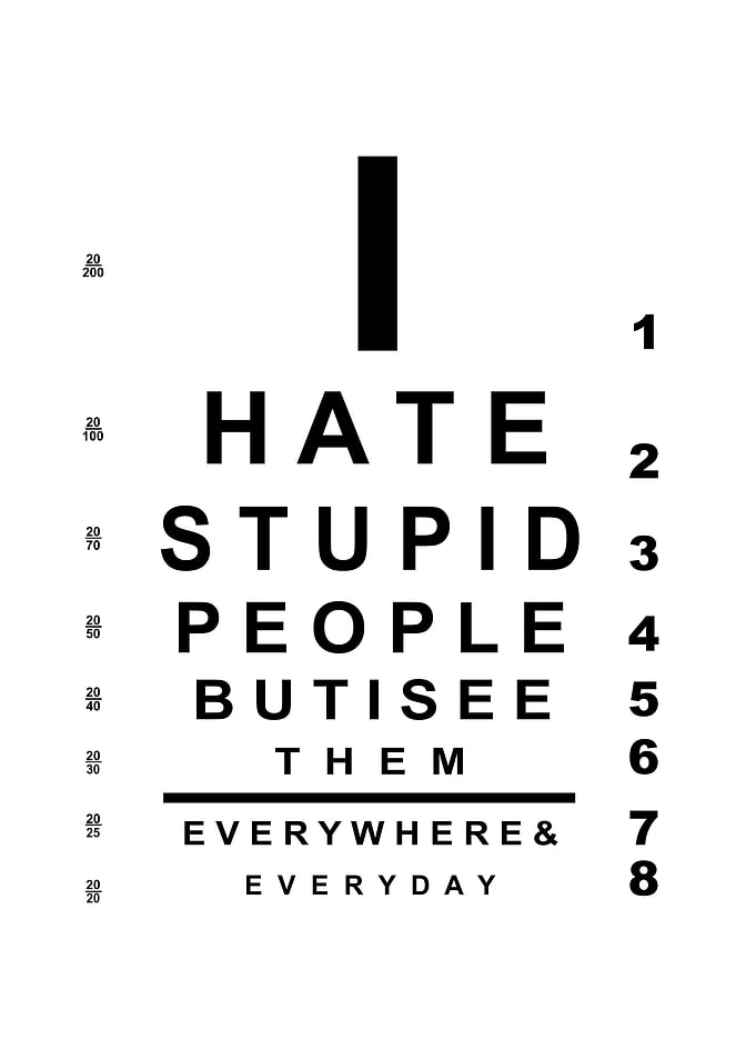 I hate stupid people chart