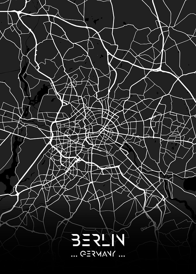 Berlin City Map Black