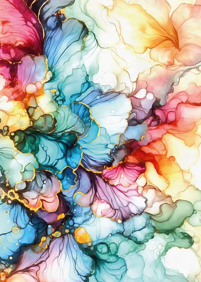 Colorful alcohol ink