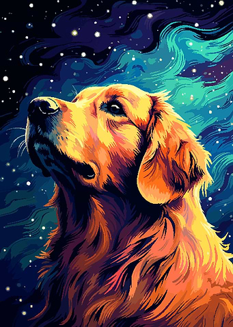 Retriever Night Pixel Art