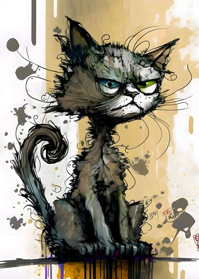 angry cat vector