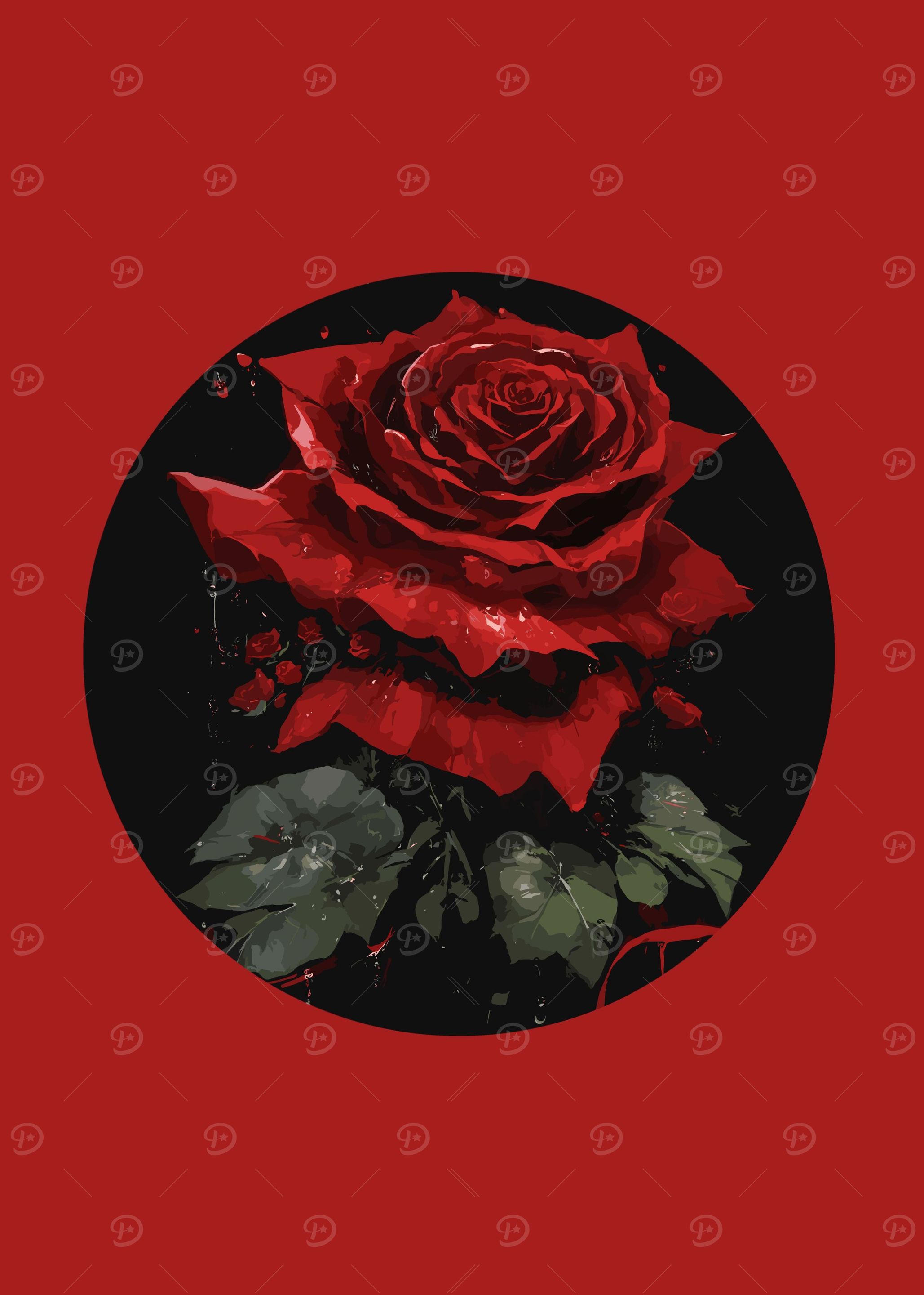 Vintage red rose