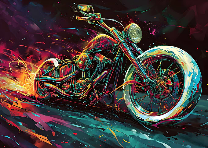 Surreal Chopper Motorcycle