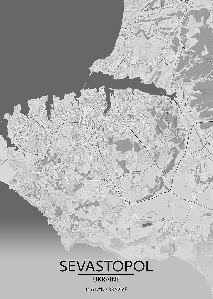 Sevastopol UA Grey Map