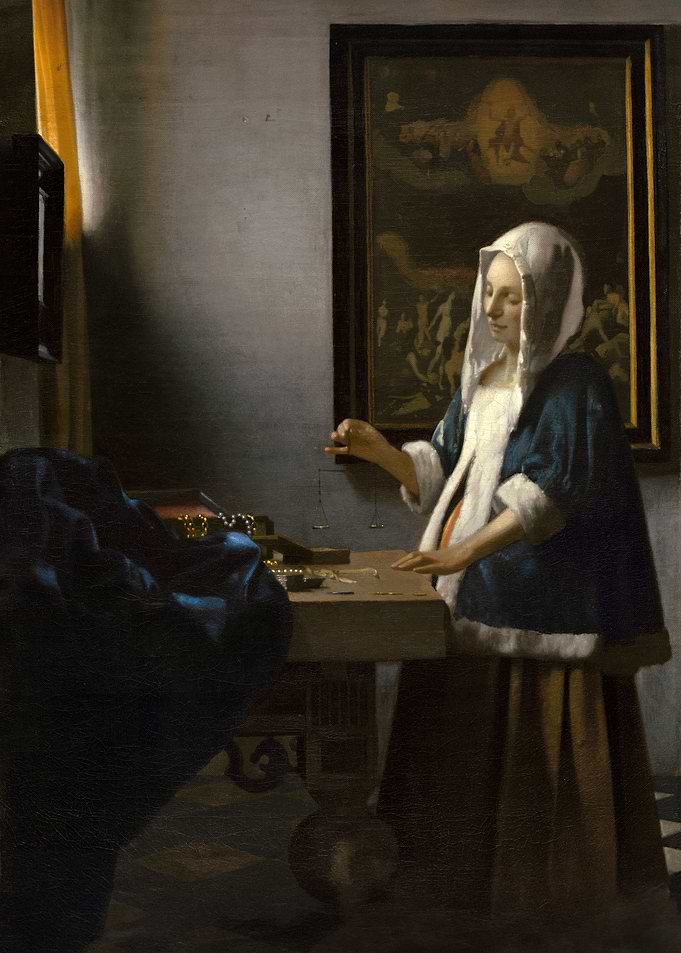 Woman Holding a Balance