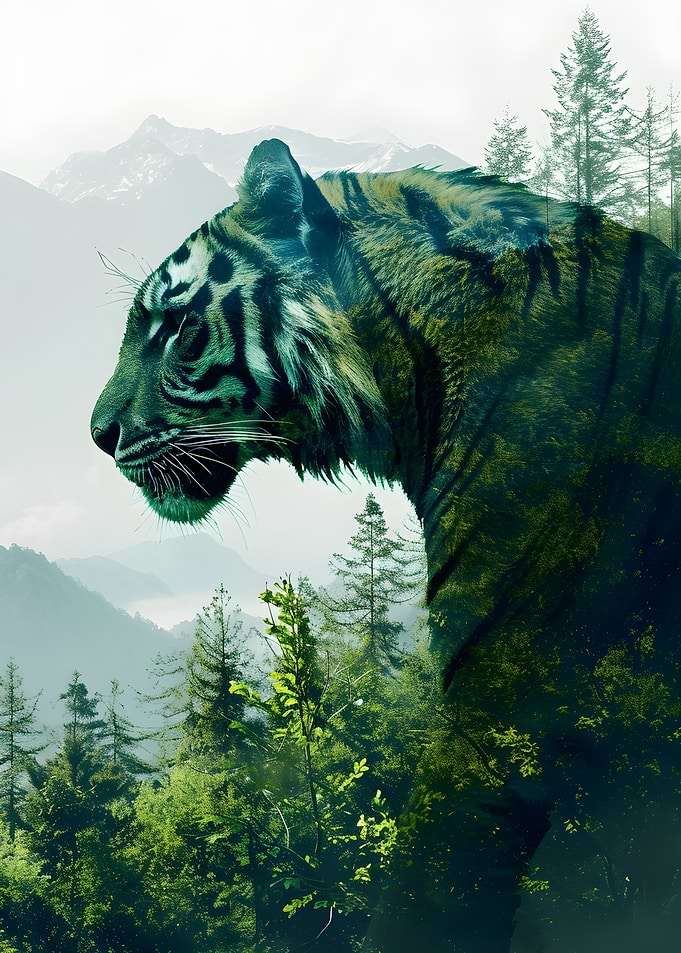 Tiger Double Exposure