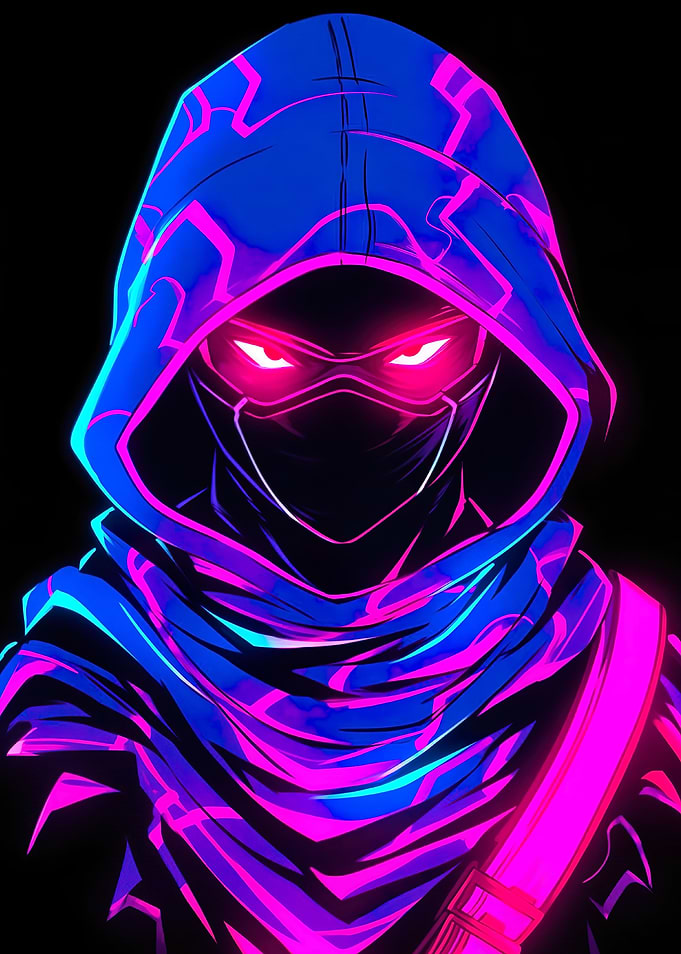 mysterious man neon style