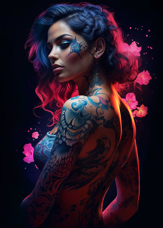 Floral Cyberpunk Girl