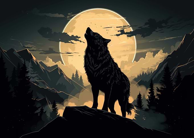 black wolf