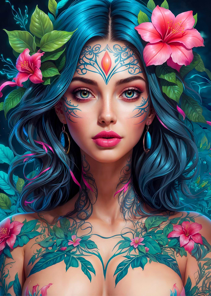Floral Anime Portrait