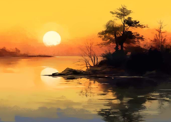 lake sunset