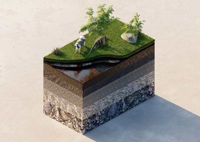 Piece of land showing soil