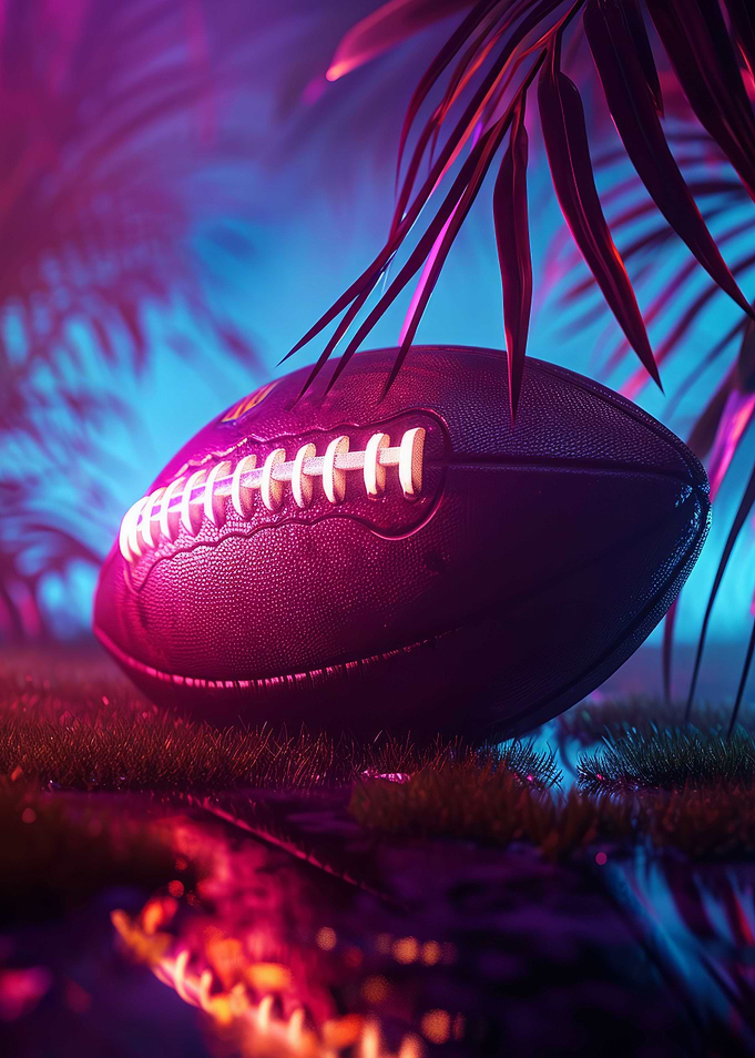 American Rugby Sport Neon