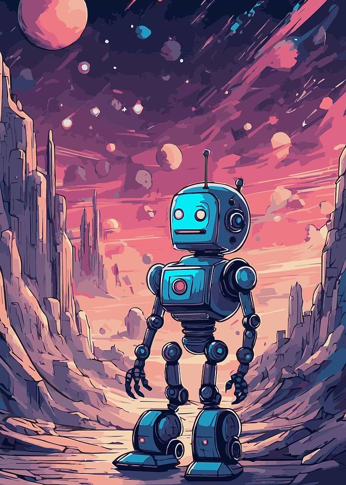 Cute Robot Fantasy Space 1