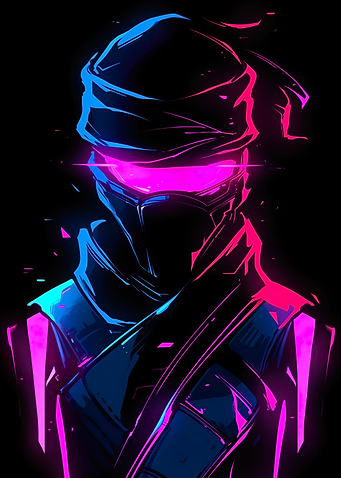 mysterious man neon style