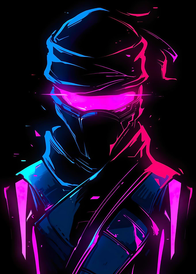 mysterious man neon style